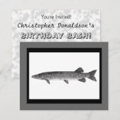 Muskie Vissen art Kaart (Voorkant / Achterkant)