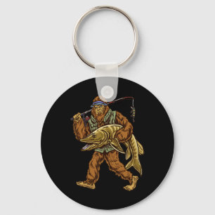 Muskie Vissen Bigfoot Musky Jagen Vissers Sleutelhanger