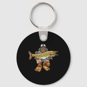 Muskie vissen Bigfoot Musky jagen Vissers  Sleutelhanger