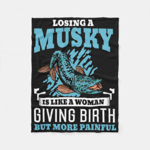 Muskie vissen Mukellunge Musky Fleece Deken