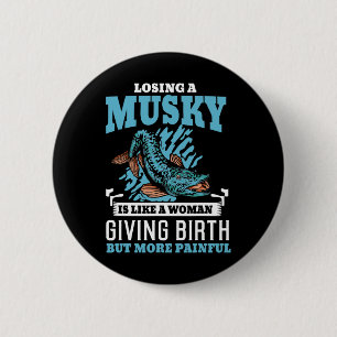 Muskie vissen Mukellunge Musky  Ronde Button 5,7 Cm