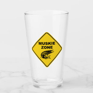 Muskie Vissen Zone Sign. Glas