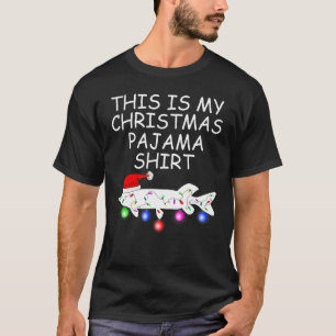 Muskie Visser Kerstman Snoek Cadeau Kerstmis Muski T-shirt