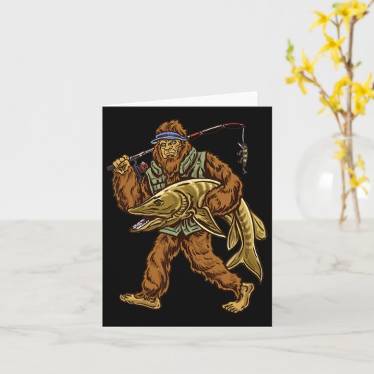 Muskie Vist Bigfoot Musky Jachtvissers Kaart (Gele Bloem)