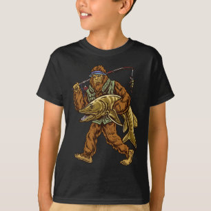 Muskie Vist Bigfoot Musky Jachtvissers T-shirt