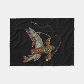 Muskie Vist tijger-moerasjachtboten Fleece Deken (Voorkant (Horizontaal))