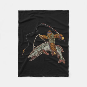 Muskie Vist tijger-moerasjachtboten Fleece Deken