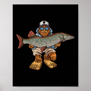 Muskie Vist tijger-moerasjachtboten Poster