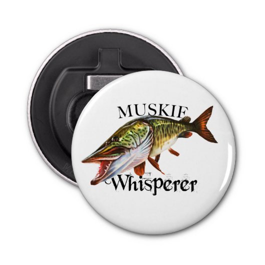 Muskie Whisperer Button Flesopener (Voorkant)