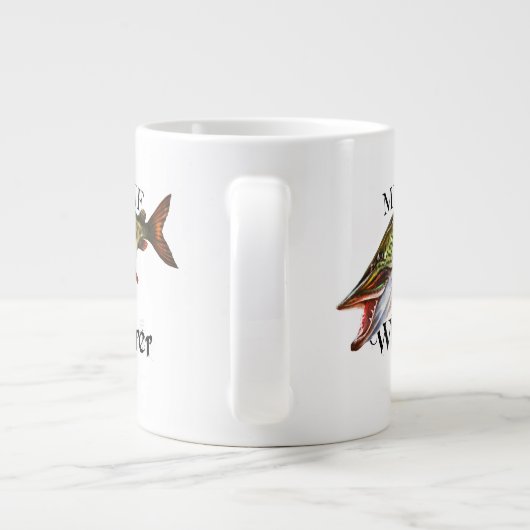 Muskie Whisperer Grote Koffiekop (Achterkant)