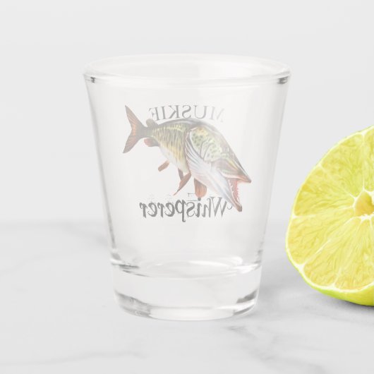 Muskie Whisperer Shot Glas (Achterkant)