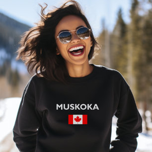 Muskoka Canada Canadese vlag Donkere kleur Trui