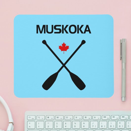 Muskoka Canada Crossed Paddle Oars Maple Leaf Muismat