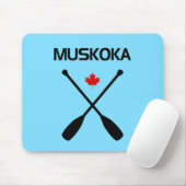 Muskoka Canada Crossed Paddle Oars Maple Leaf Muismat (Met muis)