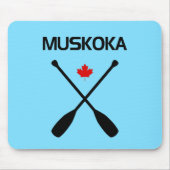 Muskoka Canada Crossed Paddle Oars Maple Leaf Muismat (Voorkant)