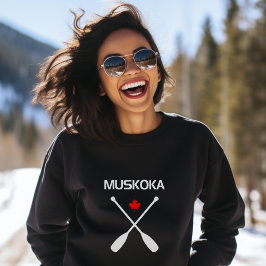 Muskoka Canada Gekruiste Peddel Riemen Esblad Donk Trui