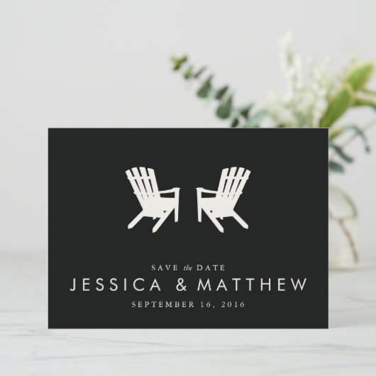 Muskoka Chairs Save the Date // Black (Staand voorkant)