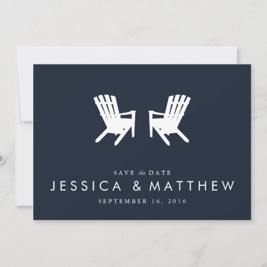 Muskoka Chairs Save the Date // Navy (Voorkant)