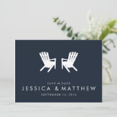 Muskoka Chairs Save the Date // Navy (Staand voorkant)
