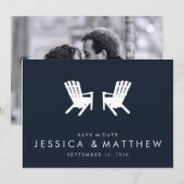 Muskoka Chairs Save the Date // Navy (Voorkant / Achterkant)