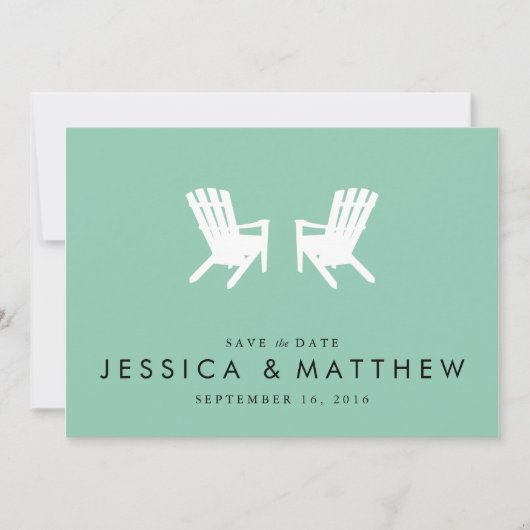 Muskoka Chairs Save the Date // Turquoise (Voorkant)