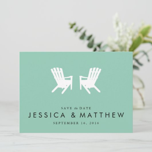 Muskoka Chairs Save the Date // Turquoise (Staand voorkant)