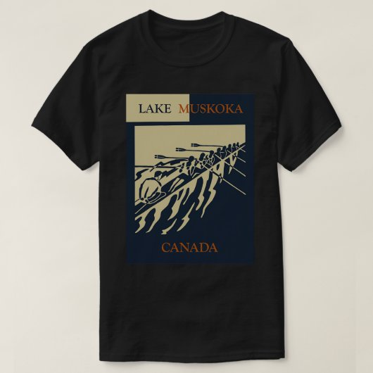 Muskoka-meer in Ontario Canada,  Retrostijl T-shirt (Design voorkant)