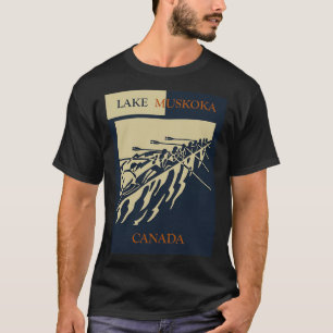 Muskoka-meer in Ontario Canada, Retrostijl T-shirt