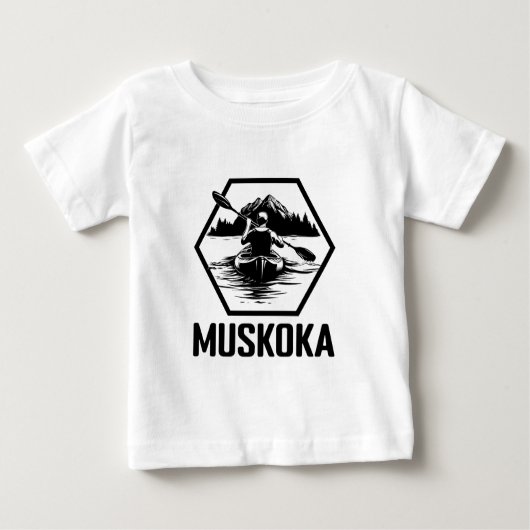 Muskoka Ontario Kayaker - Baby T-shirt met fijne t (Voorkant)