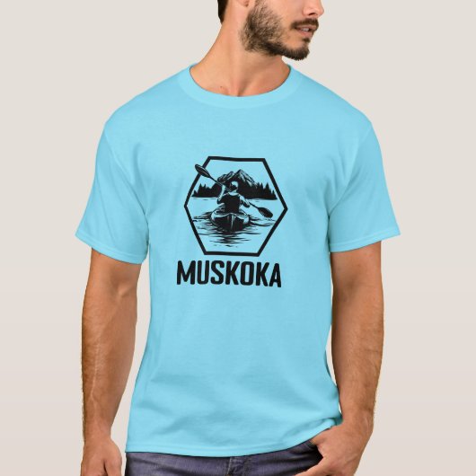 Muskoka Ontario Kayaker - Mannen basic T-shirt (Voorkant)