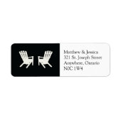 Muskoka Stoel Bruiloft Retouradres // Zwart Etiket (Voorkant)