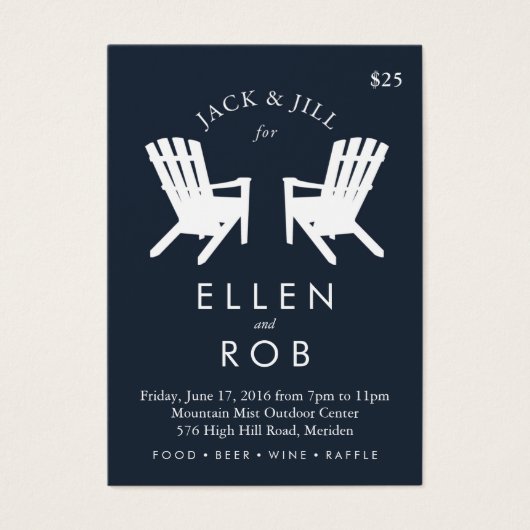 Muskoka Stoel Jack en Jill Ticket // Marine Visitekaartjes (Voorkant)
