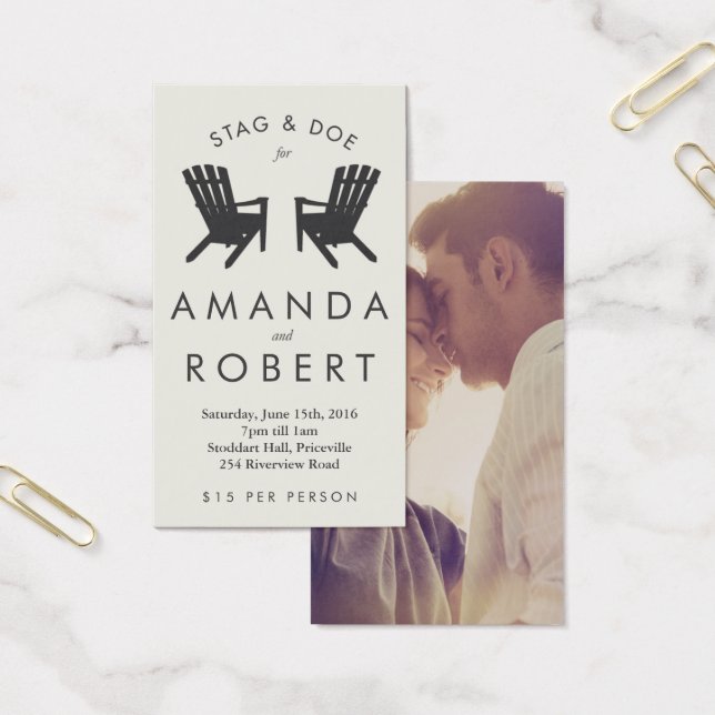 Muskoka stoel Stag en Doe Ticket, Cream Visitekaartje (Kantoor)