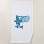 Muskoka Stoel Waterverf Blauw Horizontaal Strandlaken (Voorkant)