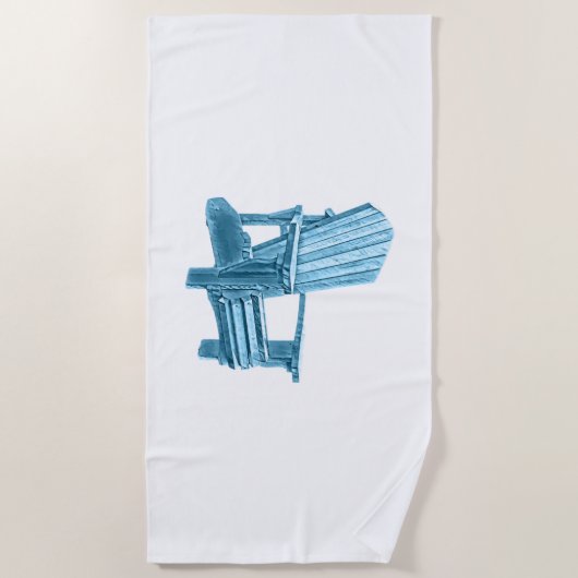 Muskoka Stoel Waterverf Blauw Horizontaal Strandlaken (Voorkant)