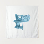 Muskoka stoel Waterverf blauw Wandkleed (Voorkant (horizontaal))