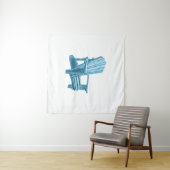 Muskoka stoel Waterverf blauw Wandkleed (In Situ (horizontaal))