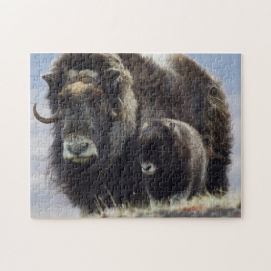 Muskos met kalf legpuzzel (Horizontaal)