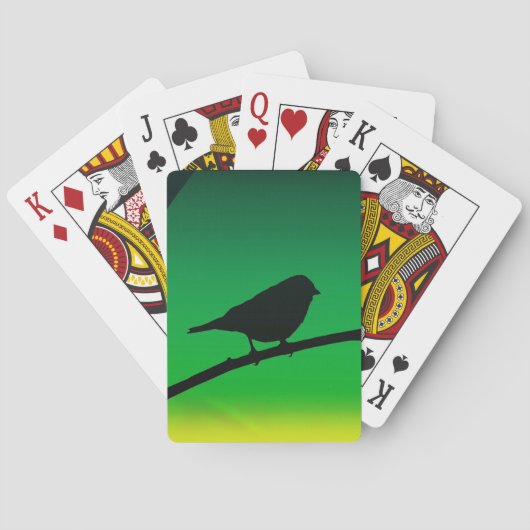 Muskovits Silhouet Op Limoneen Pokerkaarten (Achterkant)
