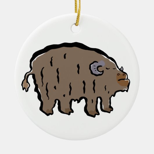 muskox keramisch ornament (Voorkant)