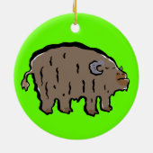 muskox keramisch ornament (Achterkant)