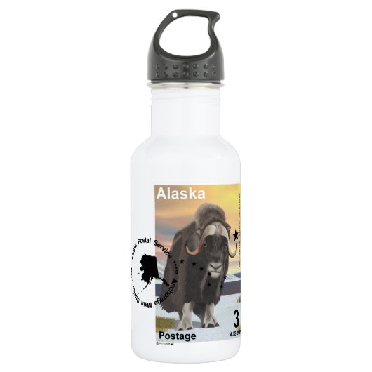 Muskox Souvenir Waterfles (Voorkant)