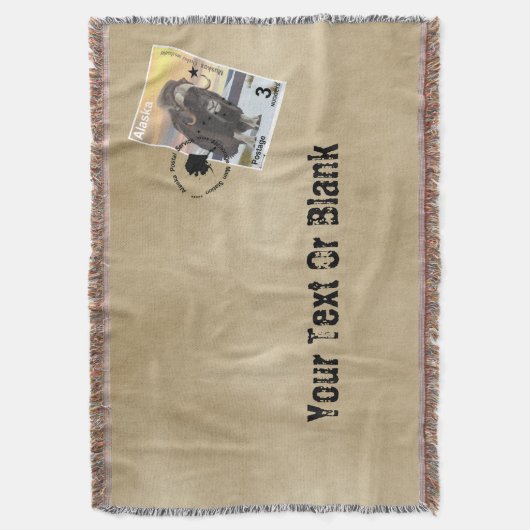 Muskox Stamp Souvenir Deken (Voorkant Verticaal)