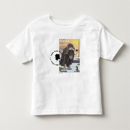 Muskox Stamp Souvenir Kinder Shirts (Voorkant)
