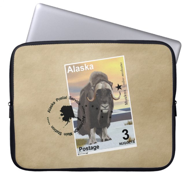 Muskox Stamp Souvenir Laptop Sleeve (Voorkant)