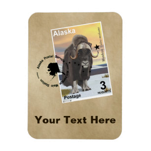 Muskox Stamp Souvenir Magneet