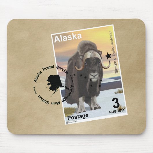 Muskox Stamp Souvenir Muismat (Voorkant)