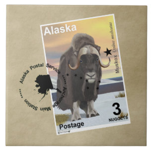 Muskox Stamp Souvenir Tegeltje