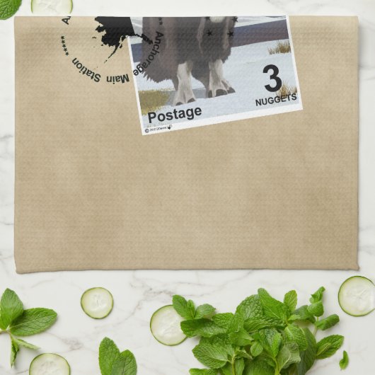 Muskox Stamp Souvenir Theedoek (Gevouwen)