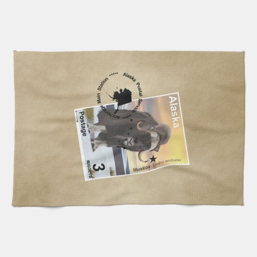 Muskox Stamp Souvenir Theedoek (Horizontaal)